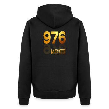 MAYOTTE - Unisex Premium Organic Zip Hoodie - black - Back - Nico (187cm)