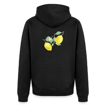 Zitronen - Unisex Premium Bio Zip Hoodie - Schwarz - Hinten - Nico (187cm)