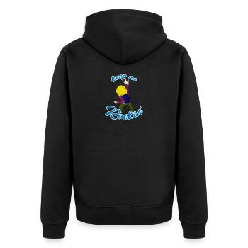 Rock 'n' Roll - Unisex Premium Bio Zip Hoodie - Schwarz - Hinten - Nico (187cm)
