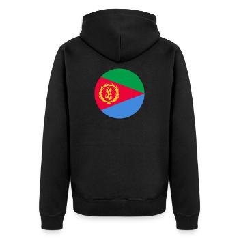 Eritrea Luftfahrt-Cockade-Militär-Emblem - Unisex Premium Bio Zip Hoodie - Schwarz - Hinten - Nico (187cm)