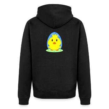 Chicks, Easter, animals for children, sweet chicks - Unisex Premium Organic Zip Hoodie - black - Back - Nico (187cm)