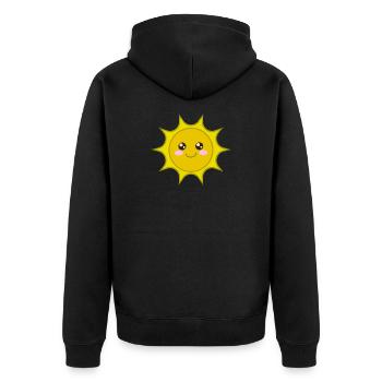 Sonne, süße niedliche Sonne, sun, cool baby shirt - Unisex Premium Bio Zip Hoodie - Schwarz - Hinten - Nico (187cm)