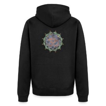 Yoga - Unisex Premium Bio Zip Hoodie - Schwarz - Hinten - Nico (187cm)