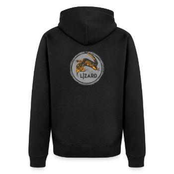 Creative Lizard Illustration Print - Unisex Premium Organic Zip Hoodie - black - Back - Nico (187cm)