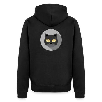 katze katzen Nacht Augen comic cartoon Symbol icon - Unisex Premium Bio Zip Hoodie - Schwarz - Hinten - Nico (187cm)