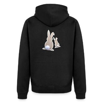 Lapins de Pâques par derrière - Veste à capuche bio Premium Unisexe - noir - Dos - Nico (187cm)