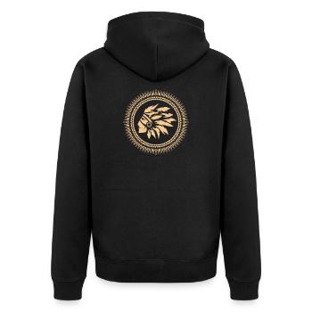 Symbole indien Logo Illustration Graphique en chef - Veste à capuche bio Premium Unisexe - noir - Dos - Nico (187cm)
