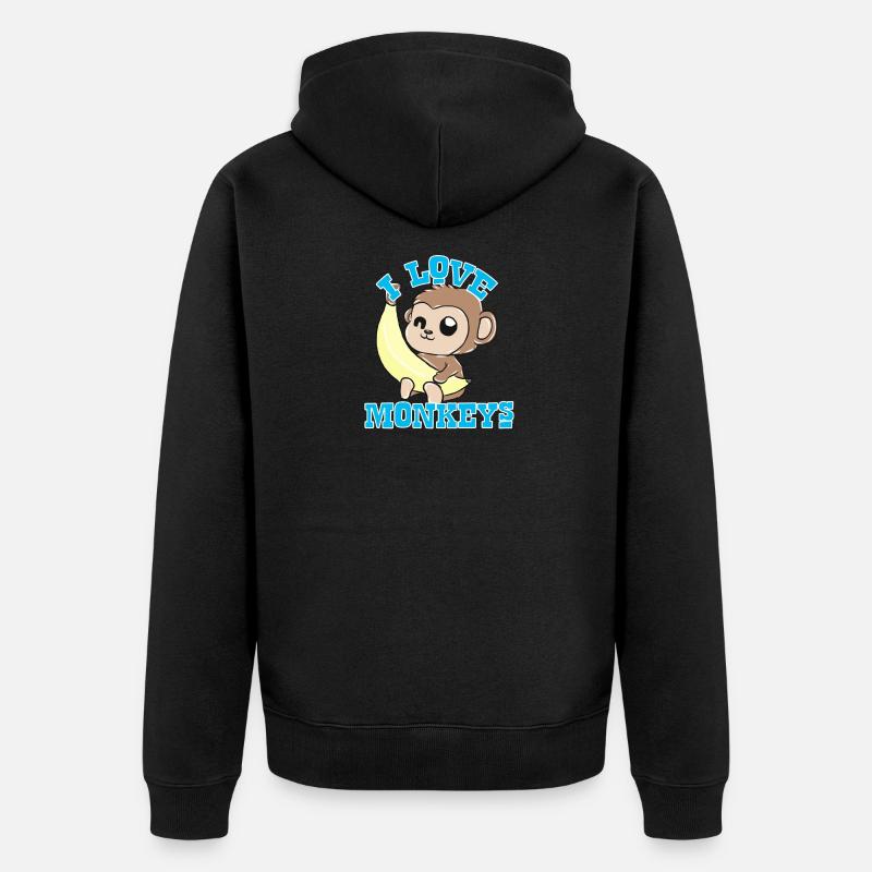 singes - Veste à capuche bio Premium Unisexe - noir