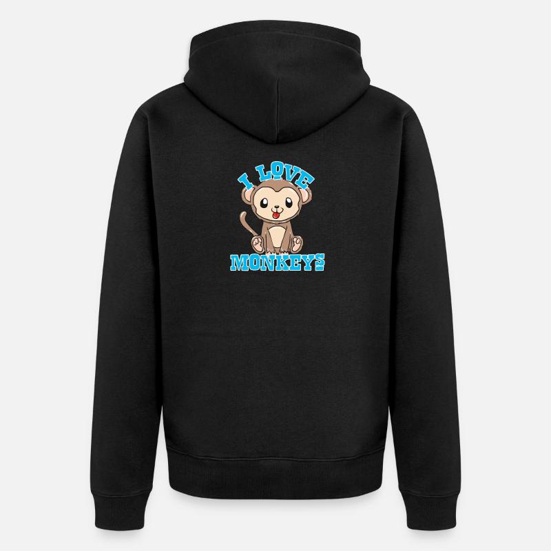 singes - Veste à capuche bio Premium Unisexe - noir