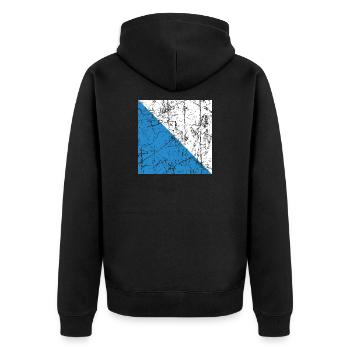 Zurich flag Zuerich Fahne Schweiz Switzerland - Unisex Premium Organic Zip Hoodie - black - Back - Nico (187cm)