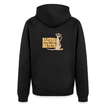 meerkat - Unisex Premium Organic Zip Hoodie - black - Back - Nico (187cm)
