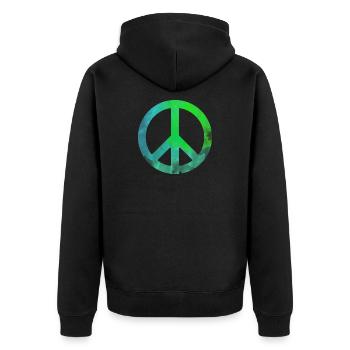 Symbole de cadeau coloré aquarelle paix bleu bleu - Veste à capuche bio Premium Unisexe - noir - Dos - Nico (187cm)
