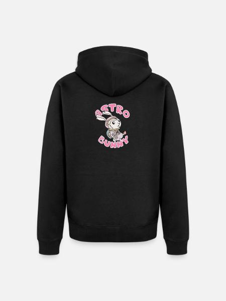Astronaut bunny - Unisex Premium Organic Zip Hoodie - black