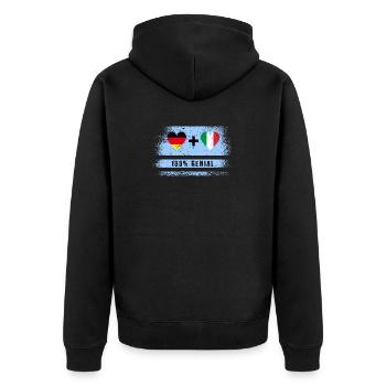 Germany and Italy 100% Ingenious / Gift - Unisex Premium Organic Zip Hoodie - black - Back - Nico (187cm)