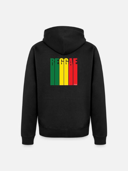 Reggae Farbblock Banner - Unisex Premium Bio Zip Hoodie - Schwarz