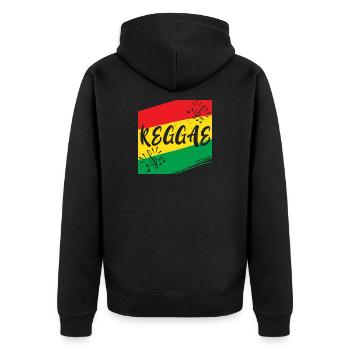 Musique arc-en-ciel avec partition imprimée - Veste à capuche bio Premium Unisexe - noir - Dos - Nico (187cm)