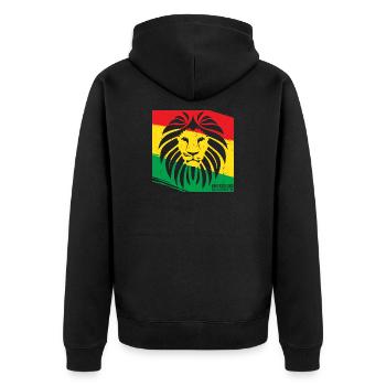 Lion de style rasta - Veste à capuche bio Premium Unisexe - noir - Dos - Nico (187cm)