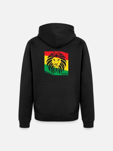 Lion in Rasta style - Unisex Premium Organic Zip Hoodie - black