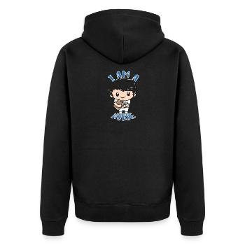 male nurse - Unisex Premium Organic Zip Hoodie - black - Back - Nico (187cm)