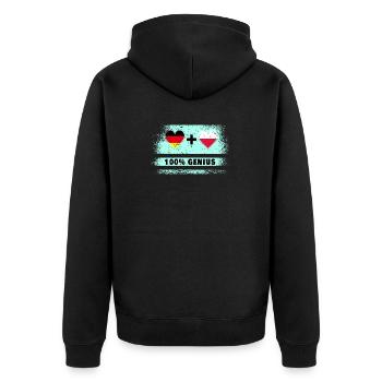 Germany and Poland 100% Ingenious / Gift - Unisex Premium Organic Zip Hoodie - black - Back - Nico (187cm)