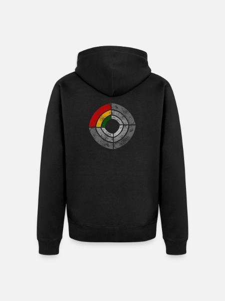 Graphic Power Radar Reggae Illustration - Unisex Premium Organic Zip Hoodie - black