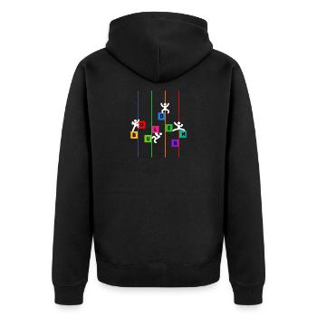Bouldering Boulderer Climbing Mountaineering Funny - Unisex Premium Organic Zip Hoodie - black - Back - Nico (187cm)