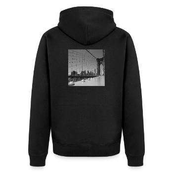 Brooklyn bridge - Unisex Premium Organic Zip Hoodie - black - Back - Nico (187cm)