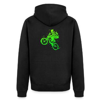 Vélo BMX - Cadeau de Noël BMX - Veste à capuche bio Premium Unisexe - noir - Dos - Nico (187cm)