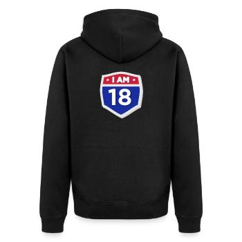18 ans 18 ans Anniversaire Adulte - Veste à capuche bio Premium Unisexe - noir - Dos - Nico (187cm)