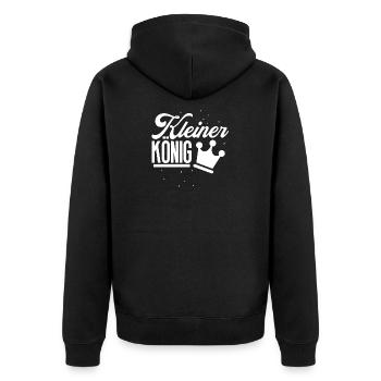 Little King Kids Baby Design - Unisex Premium Organic Zip Hoodie - black - Back - Nico (187cm)