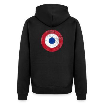Paraguay air force roundel Fliegerabzeichen - Unisex Premium Organic Zip Hoodie - black - Back - Nico (187cm)