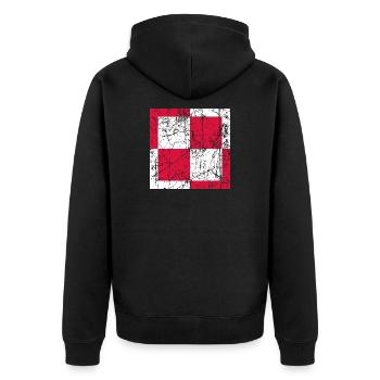 Fliegerabzeichen Polen air force roundel Poland - Unisex Premium Organic Zip Hoodie - black - Back - Nico (187cm)