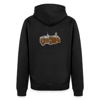 Vintage Tractors Rust Orange - Unisex Premium Organic Zip Hoodie - black - Back - Nico (187cm)