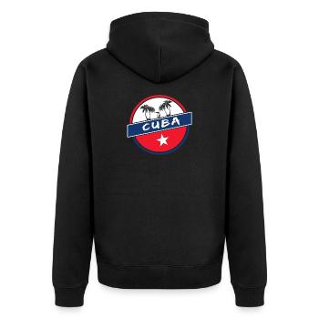 Cercle de Cuba aux couleurs nationales - Veste à capuche bio Premium Unisexe - noir - Dos - Nico (187cm)
