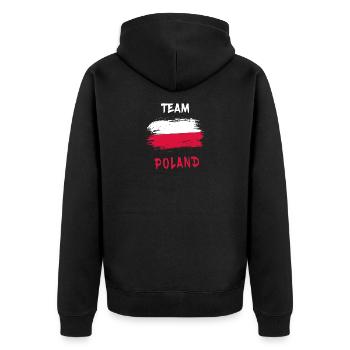 Team Pologne / Drapeau - Veste à capuche bio Premium Unisexe - noir - Dos - Nico (187cm)