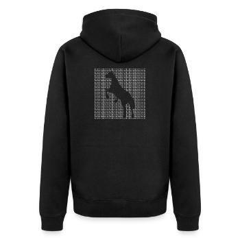 Elegante Pferde Silhouette auf Pastellfarben - Unisex Premium Bio Zip Hoodie - Schwarz - Hinten - Nico (187cm)
