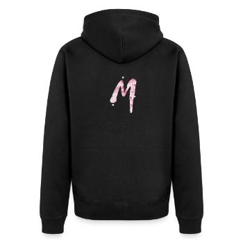 m - Unisex Premium Bio Zip Hoodie - Schwarz - Hinten - Nico (187cm)