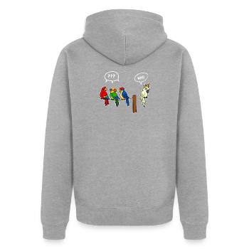 Wifi Wireless Internet Wireless Internet Funny Humor - Unisex Premium Organic Zip Hoodie - heather grey - Back - Nico (187cm)