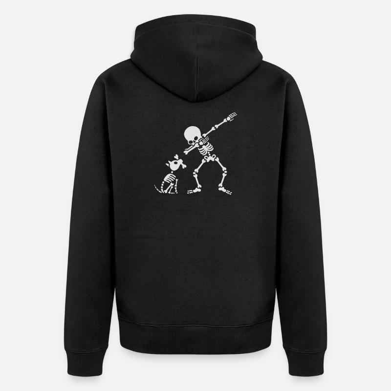 Dab dabbing skeleton Pet Dog Bone - Veste à capuche bio Premium Unisexe - noir