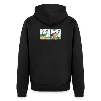 Fussballer Comic Cartoon Fussball Lustig Witzig - Unisex Premium Bio Zip Hoodie - Schwarz - Hinten - Nico (187cm)