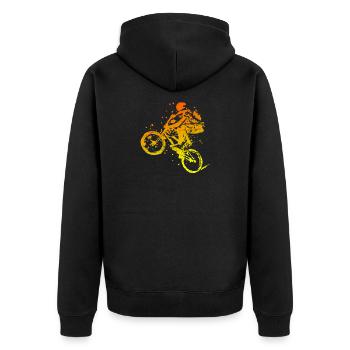 NOUVEAU | Vélo de vélo BMX Vélo de vêtement BMX - Veste à capuche bio Premium Unisexe - noir - Dos - Nico (187cm)
