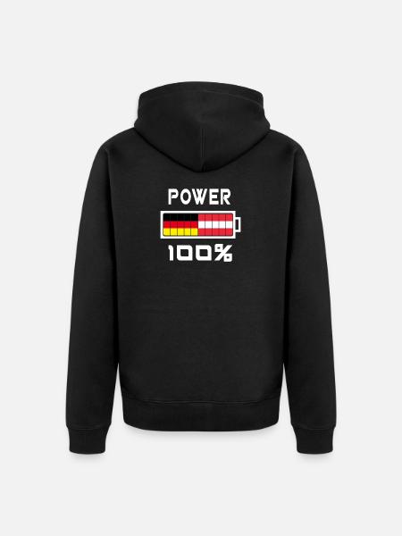 Germany and Austria Power 100% - Unisex Premium Organic Zip Hoodie - black