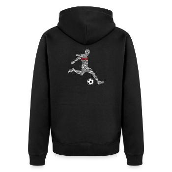 Fussballer Fussballspieler Fussball Fussballspiel - Unisex Premium Bio Zip Hoodie - Schwarz - Hinten - Nico (187cm)