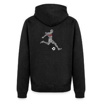 Fussball Fussballer Fussballspieler Fussballspiel - Unisex Premium Bio Zip Hoodie - Schwarz - Hinten - Nico (187cm)