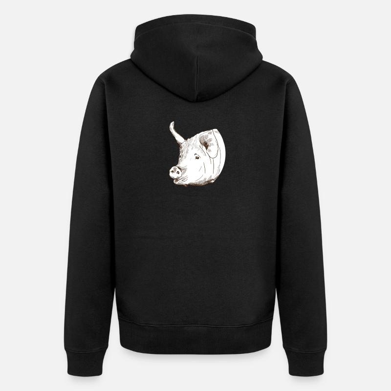 Cochon - Veste à capuche bio Premium Unisexe - noir