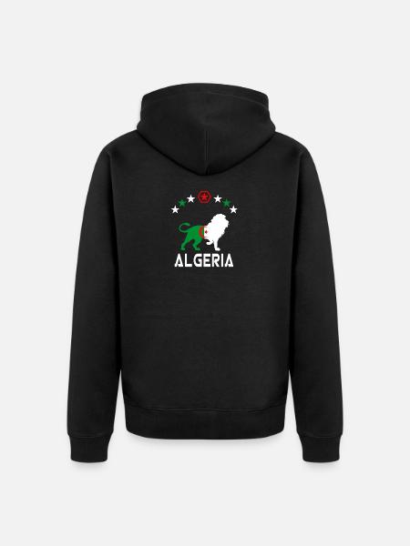 Algeria Lion Flags Design/ Gift - Unisex Premium Organic Zip Hoodie - black
