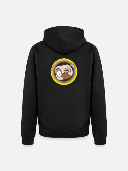 Gå ikke i panik | Pug er i starten | Pug Show - Premium økologisk unisex-hættejakke - sort