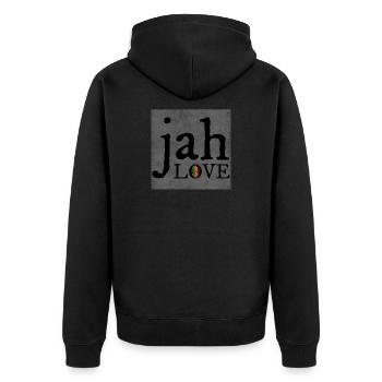 Jah Love Graffiti Design - Unisex Premium Organic Zip Hoodie - black - Back - Nico (187cm)