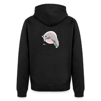 chasse au renard des neiges - Veste à capuche bio Premium Unisexe - noir - Dos - Nico (187cm)