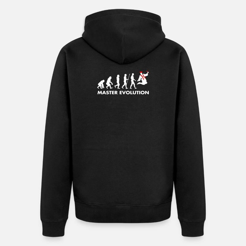Master Evolution Entwicklung Schulabschluss Diplom - Unisex Premium Bio Zip Hoodie - Schwarz